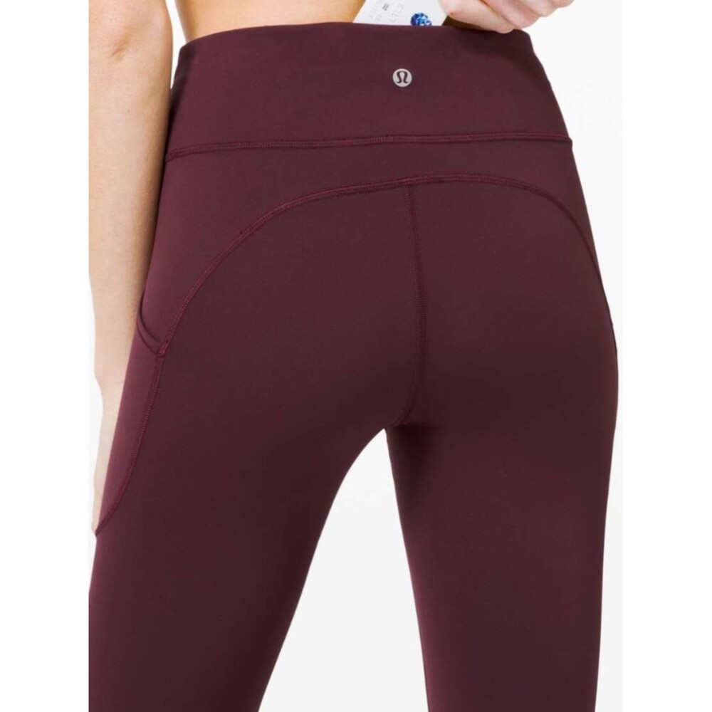 Lululemon Invigorate High-Rise Tight Workout Leggings 8 Medium Maroon Burgundy - Picture 2 of 9